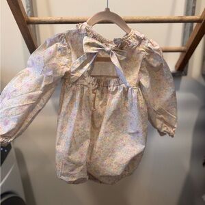 Pastel Floral Baby Romper with Bow